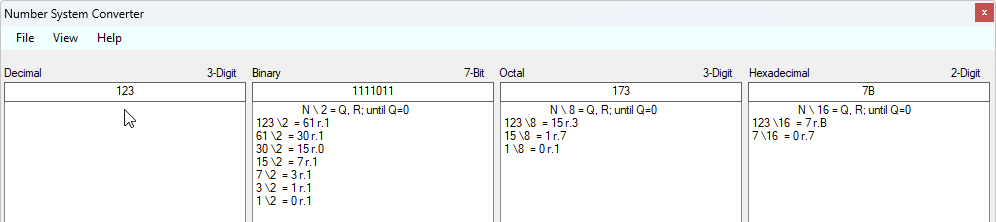 Converting Decimal to other system